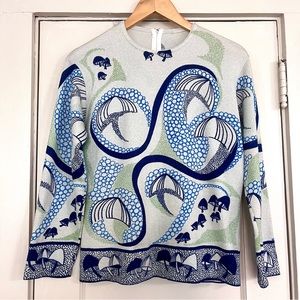 Vintage 60’s/70’s Mushroom Print Long Sleeve Shirt, L